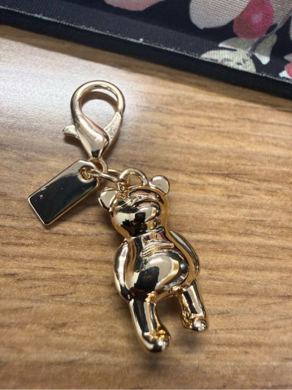 Gold Tone Teddy Bear Charm - New